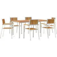 vidaXL Buitenmeubelset, 7 stuks, 180 x 90 x 75 cm