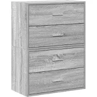 vidaXL Kasten met 4 lades 2 st 60x31x40 cm bewerkt hout grijs sonoma