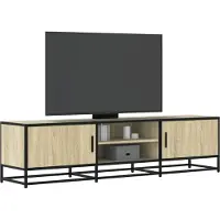 vidaXL Tv-meubel 160x35x41 cm bewerkt hout metaal sonoma eikenkleurig
