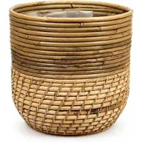 Van der leeden Pot streep lombok d24h24cm naturel