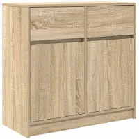 vidaXL Dressoir met lade 80x34x76 cm spaanplaat sonoma eikenkleurig