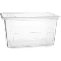 PlasticForte Opslagbox Easy met deksel - 1x - 34 Liter - 52 x 28 x 36 cm - transparant - kunststof