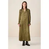 Sissy-Boy Donkergroene maxi jurk met print | Maat: M