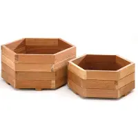 Intergard Bloembak plantenbak zeskant bangkirai hardhout 55cm