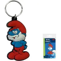 Hole in the Wall De Smurfen - sleutelhanger grote smurf - plat - rubber - 6 cm