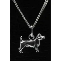 MOOYE ® - Collectie Zilveren Jack russel Terrier gladhaar ketting hanger - klein
