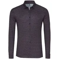Desoto Casual Slim Fit Jersey overhemd bordeaux, Bedrukt