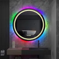 OEM Ronde LED Badkamerspiegel - RGB Achtergrondverlichting - Anticondens - 60 cm