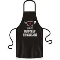 OEM YORA BBQ schort voor heren Vaderdag cadeau - grappig kookschort [incl. certificaat] - grappige Vaderdag cadeaus - cadeau ideeën voor opa & papa - mensen (The boss grills)