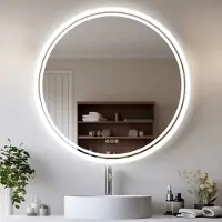 OEM LED-badspiegel, 60 cm, touchscreen, 3 kleuren, dimbaar, voor wandmontage
