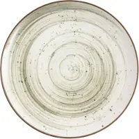 C&T ​Cosy & Trendy Dinerbord Sintra Ivy Green Ø 26 cm - Uniek Groene Aardewerken Schotel met Spiraalpatroon - Geschikt voor Diverse Maaltijden - Vaatwasser- en Magnetronbestendig​