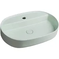 Isvea Infinity Oval Opbouwwastafel, 60x40cm, groen Mint