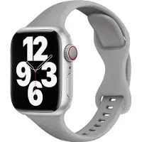Mobigear Sport Slim Siliconen Watch bandje geschikt voor Apple Watch Bandje Druksluiting - 49/45/44/42 mm - Grijs