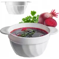 Kadax Glazen soepkom 650 ml met oor - wit