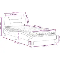 vidaXL Bed met matras "Hvar" stof crèmekleurig 90x200 cm