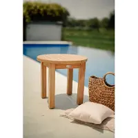 Teakea - Rond Teakhouten Klaptafeltje Ø50 cm - Inklapbaar & Vouwbaar Tuintafeltje - Massief Teak