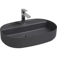 Hak Infinity Oval Opbouwwastafel, 60x40cm, antraciet