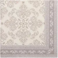 Papstar 5x 50 Servetten ROYAL Collection 1/4 vouw 40 cm x 40 cm mocca Arabesque