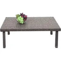 Brulo - bijzettafel - loungetafel - salontafel - 80x50 cm - poly rattan