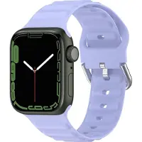 Mobigear Bumpy Siliconen Watch bandje geschikt voor Apple Watch Bandje Gespsluiting - 49/45/44/42 mm - Paars