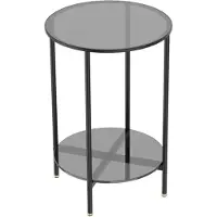 OEM Tweeplaatsen salontafel - Opbergruimte met twee niveaus - Modern design - 50x49,5 cm