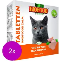 Biofood Huid & Vacht - Kat - Snack - Glutenvrij - Knoflook & Zalm - 2 x 60 gr