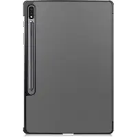 INF Samsung Galaxy Tab S7 Plus / FE / Lite Drievoudig hoesje PU leer / PC grijs