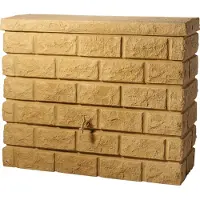 Graf regenton Rocky 400 L -zandbeige-met kraan-met vulautomaat voor rechthoekige regenpijp