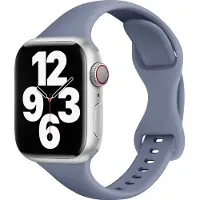 Mobigear Sport Slim Siliconen Watch bandje geschikt voor Apple Watch Bandje Druksluiting - 49/45/44/42 mm - Paars