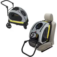 OEM Compacte 2-in-1 reiskennel voor huisdieren - geschikt voor autostoelen en rolstoelen - opvouwbaar, ademend en veilig voor kleine honden en katten