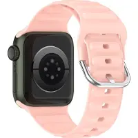 Mobigear Bumpy Siliconen Watch bandje geschikt voor Apple Watch Bandje Gespsluiting - 49/45/44/42 mm - Roze