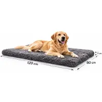 Odol-Plusz Hondenmat Shaggy 120x80 cm – Extra Zachte Hondenkussen en Benchmat – Pluche Ligmat en Slaapmat voor Grote Honden, grafiet