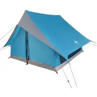 vidaXL Familietent met dak Blauw en Grijs 256 x 256 x 185 cm