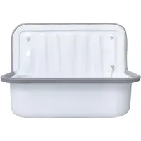 Aloni Uitstortgootsteen met Stootbuffer – Plaatstaal – 50,5x37x33 cm – Glanzend Wit