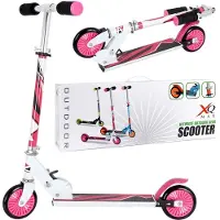 XQ Max Step inklapbaar met voetrem roze en wit