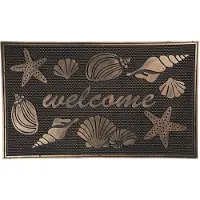 Clayre & Eef Deurmat | 75*45*1 cm | Bruin | Kunststof | Rechthoekig | Welcome |