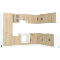 vidaXL 14-delige Keukenkastenset Porto bewerkt hout sonoma eikenkleur