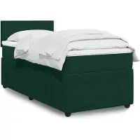 vidaXL Boxspring met matras fluweel donkergroen 100x200 cm