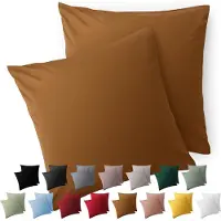 Blumtal Kussensloop Microvezel Kussenhoes 50 x 50 cm - Pumpkin Spice - Met Rits - Set van 2