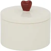 Zusss Opbergbox Keramiek Hartje Wit / Rood