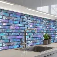KitchenYeah Keuken achterwand 200x80 cm - Spatscherm zelfklevend Muur - Iriserende - Kleuren - Muurbeschermer - Spatwand fornuis