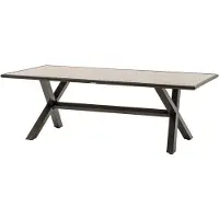 Hespéride Aluminium tuintafel voor 8 personen met kruisvormig onderstel AXIOME