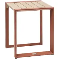 Hespéride Vierkante bijzettafel voor in de tuin van aluminium met latten ALLURE