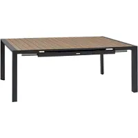 Hespéride Vierkante uitschuifbare tuintafel voor 10 personen van aluminium met houtlook ÉVASION