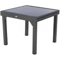 Hespéride Tuintafel Piazza - Uitschuifbaar - 8 Personen - Aluminium - Grafiet - 90/180 x 90 cm