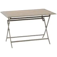 Hespéride Opvouwbare tuintafel voor 4 personen van aluminium en glas met houtlook AZUA