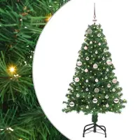 vidaXL Kunstkerstboom Groen 150 cm PVC en Staal en Kunststof