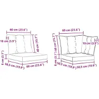 vidaXL Buiten bank set 9 st Natuurlijk en Beige