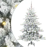 vidaXL Kunstmatige Hinged Kerstboom Wit 150 cm PVC en Staal