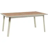 Hespéride Uitschuifbare tuintafel voor 10 personen van aluminium en glas met houtlook PAVANE